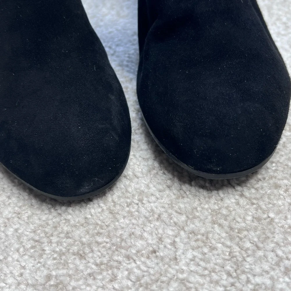 Eileen Fisher Suede Leather Almond Toe Slingback Heels Black 7.5